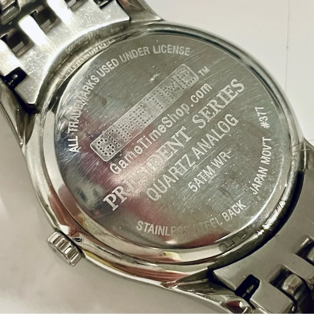 Men’s Game Time Minnesota Twins Baseball Silver Multi-Link Watch